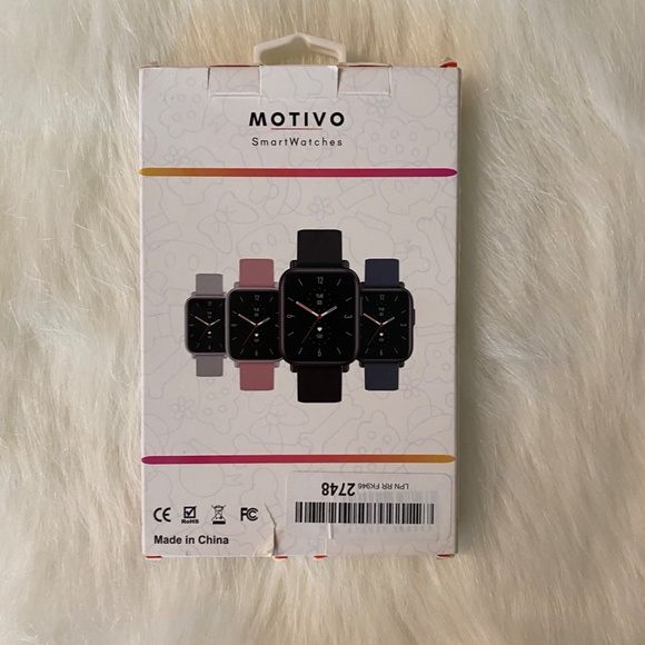 Motivo Smart Watch 20mm Black White Orange Silicone Replaceable Straps - Picture 2 of 2